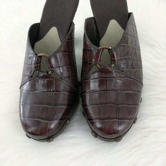 Cole Haan | Faux Croc Leather Wedge Clogs Size 8 - Picture 8 of 8